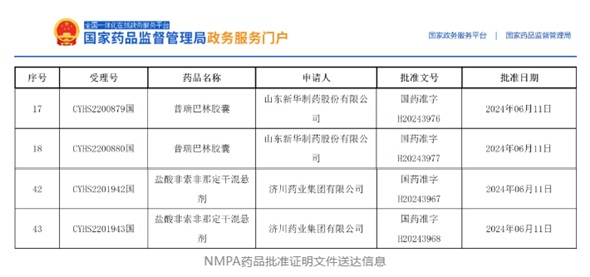 2個(gè)項目獲批，鹽酸非索非那定干混懸劑全國首家！